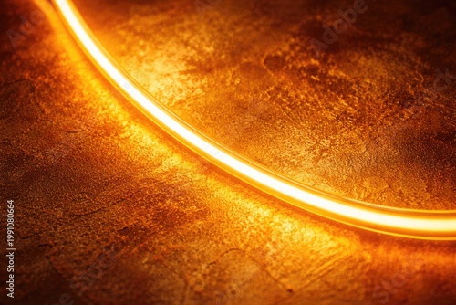 Glowing amber neon light on...