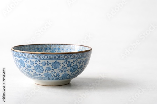 Side view of blue patterned...