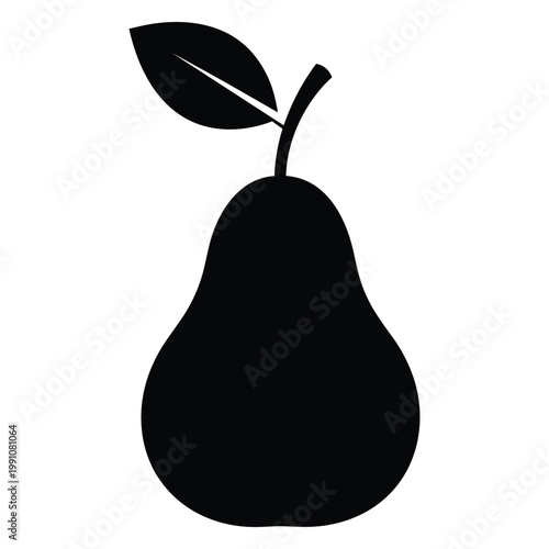 Pear Fruit Silhouette Simple Icon Food