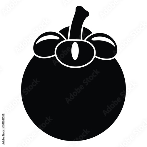 Mangosteen Silhouette Fruit Graphic