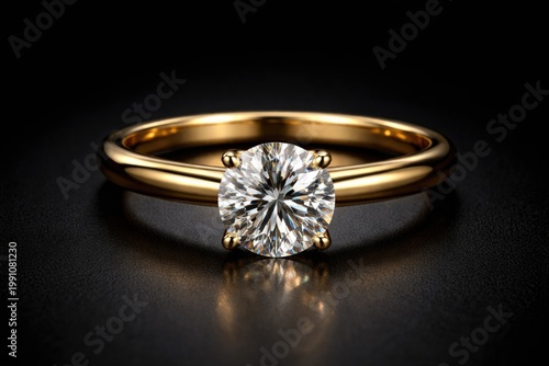 Yellow gold solitaire diamo...