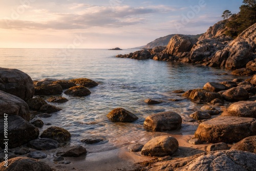 Relaxing shoreline with rug...
