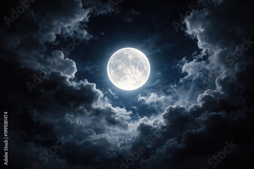 Bright full moon with drift...