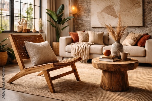 Contemporary loft living ro...