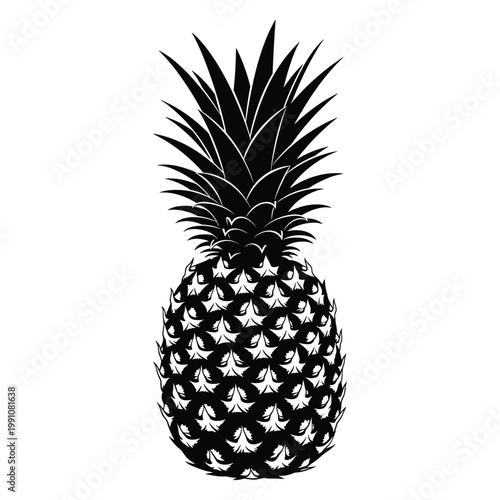 Pineapple Silhouette Tropical Fruit Food
