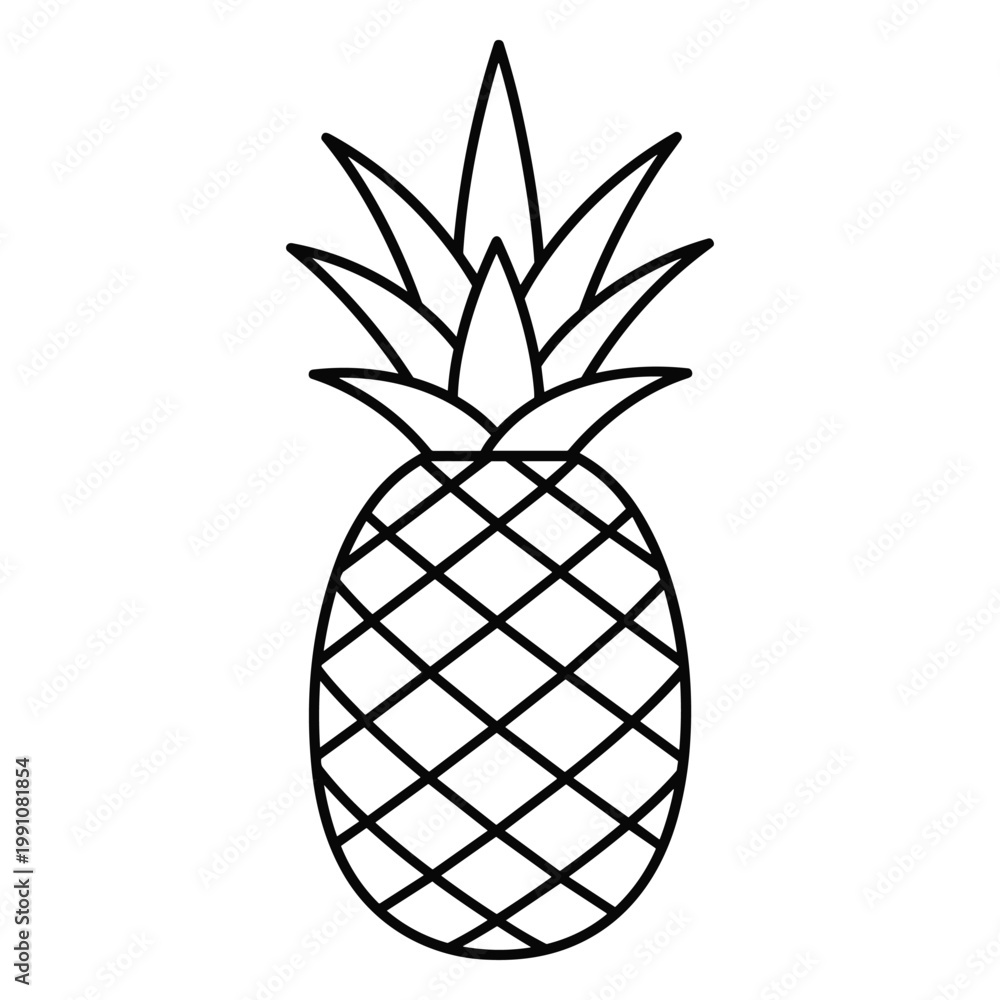 Obraz premium Pineapple Icon Tropical Fruit Minimalist Vector Design