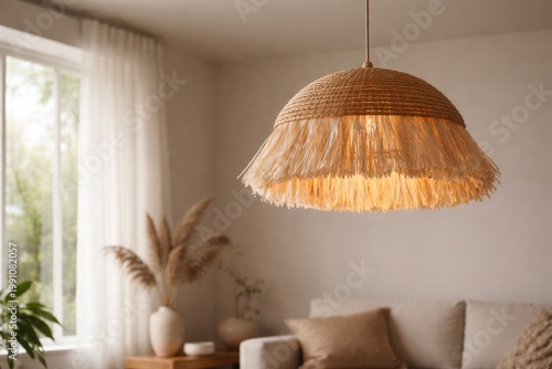 Handcrafted raffia paper ce...