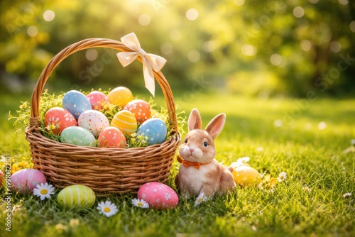 Bright Easter basket full o...