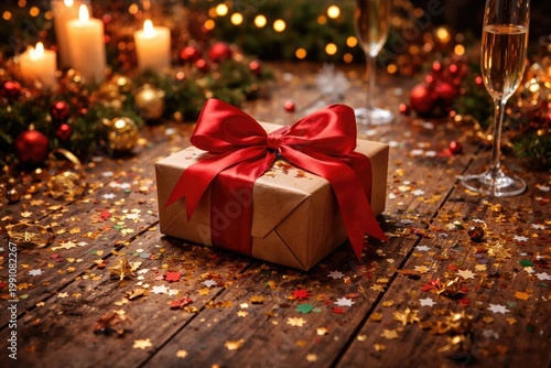 Holiday party scene featuri...