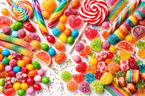 Brightly colored candy sele...