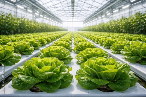 Vibrant lettuce plants flou...