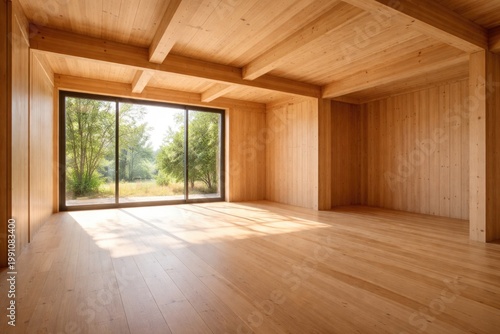 bright empty timber room fe...