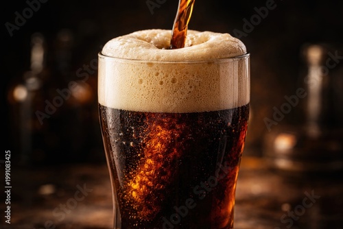Detailed view of dark ale s...