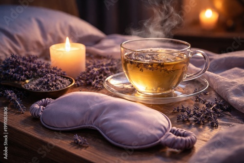 Soothing lavender tea and s...