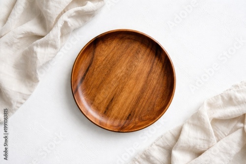 white table with empty wood...