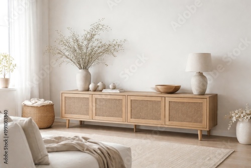 minimalistic white room fea...
