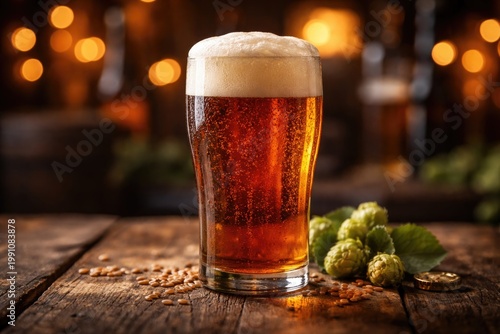 Top-fermented beer poured i...