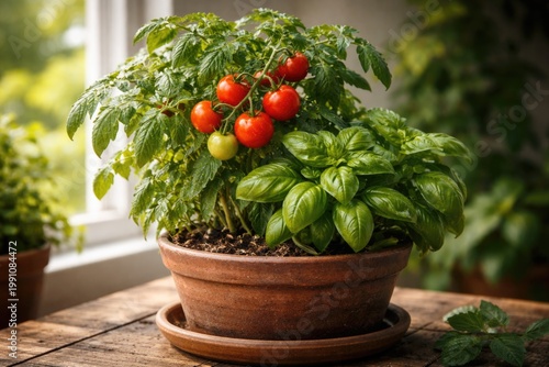 Detailed view of a potted t...