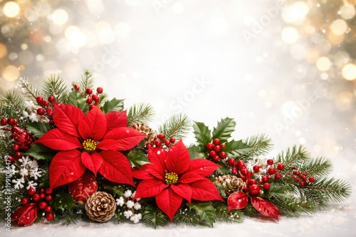 Cheerful Christmas floral c...