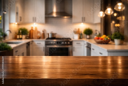 Well lit modern kitchen bac...