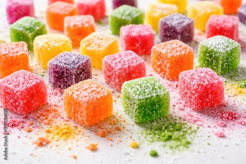 Colorful powdered sugar and...