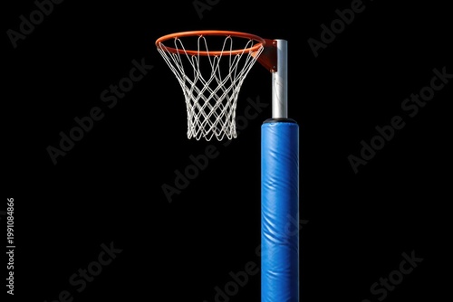 Netball hoop with blue prot...