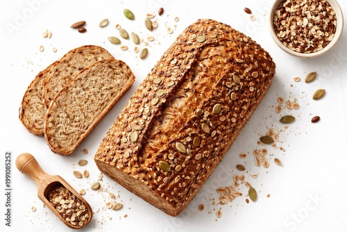 Flat lay of whole grain mul...