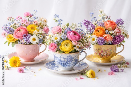 Vibrant spring flowers plac...