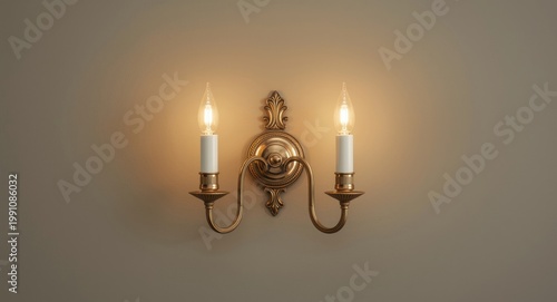 Twin glowing lamps on a vin...