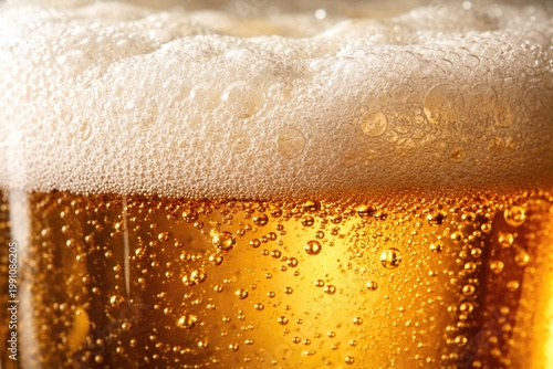Detailed frothy beer surfac...