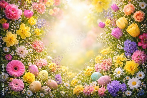 Colorful blooming flowers f...