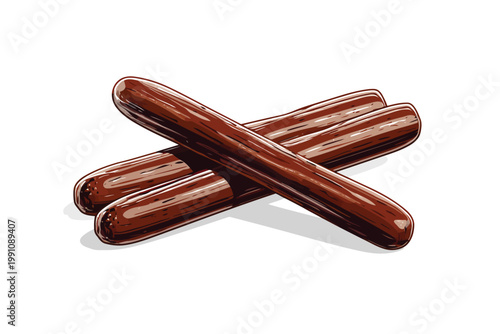 Almond chocolate sticks isolated