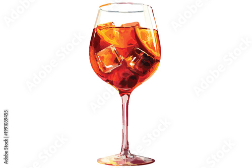 Aperol spritz summer cocktai isolated