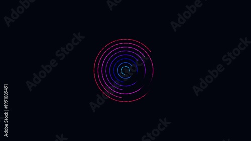 Vibrant Gradient Concentric Circles Loading Animation on Black Background