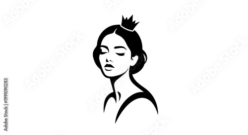 Minimalist illustration of a woman's face.