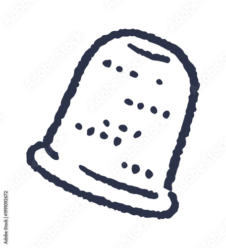 Thimble Sewing Tool Sketch Line Art