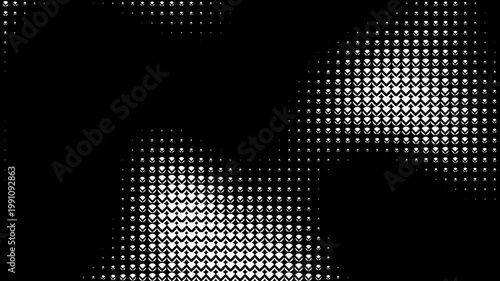 Abstract Halftone Pattern Video with Monochrome Contrast and Dynamic Composition - This video showcases an intricate