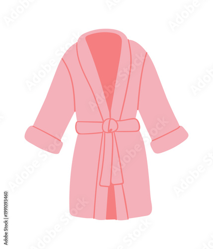 Bathrobe Tied With Belt Cartoon Style