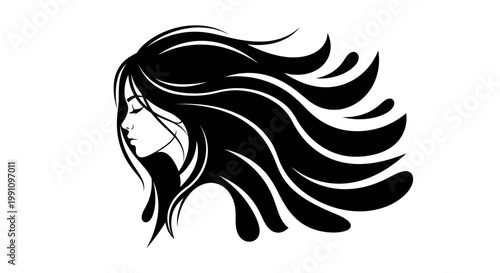Stylized illustration of a woman's face.