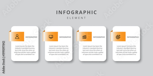 modern infographic template with 4 steps flat design vector illustration
