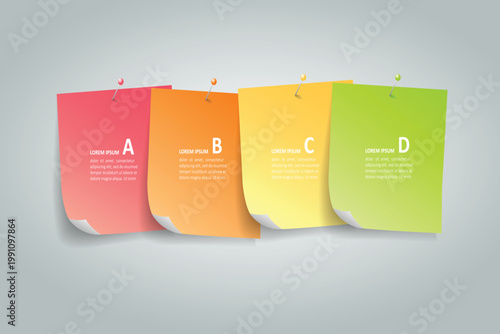 four colorful shopping bags with letters abc d flat design vector illustration