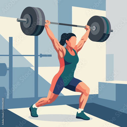 A determined woman lifts heavy weights in a gym, showcasing her strength and dedication to fitness, reflecting empowerment and the importance of physical health.