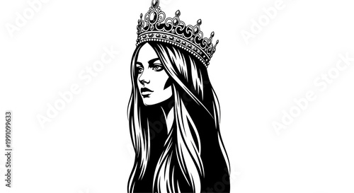 Illustration of a woman wearing a crown.