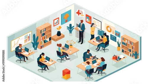 A calmly focused professional works on a laptop at a desk, representing productivity and modern work environments. Ideal for business presentations, w