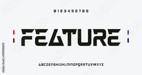 FEATURE Abstract modern alphabet fonts. Typography electronic digital game music future creative italic font design concept. vector illustraion