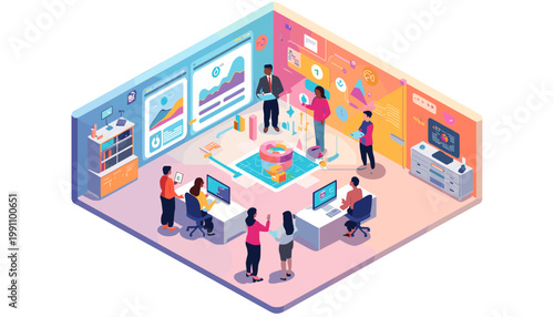 A modern, isometric illustration of a package being delivered. Perfect for logistics, e-commerce, or supply chain related content, evoking efficiency 