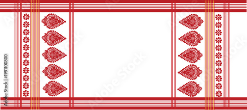 gamusa, gamosa assam . The gamosa, also known as gamusa, holds great cultural significance for the indigenous people of Assam, This traditional textile pattern is typically a white rectangular cloth