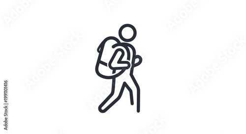 a person with a backpack walking.