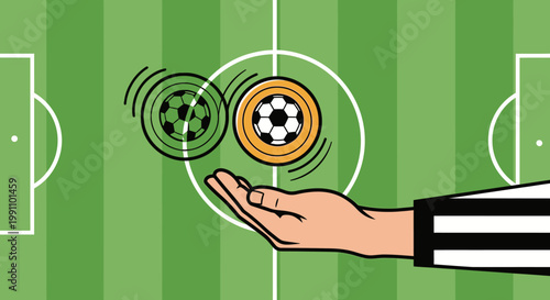 Soccer ball flying through the air.