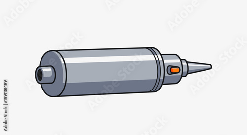 A gray caulking gun on white background.